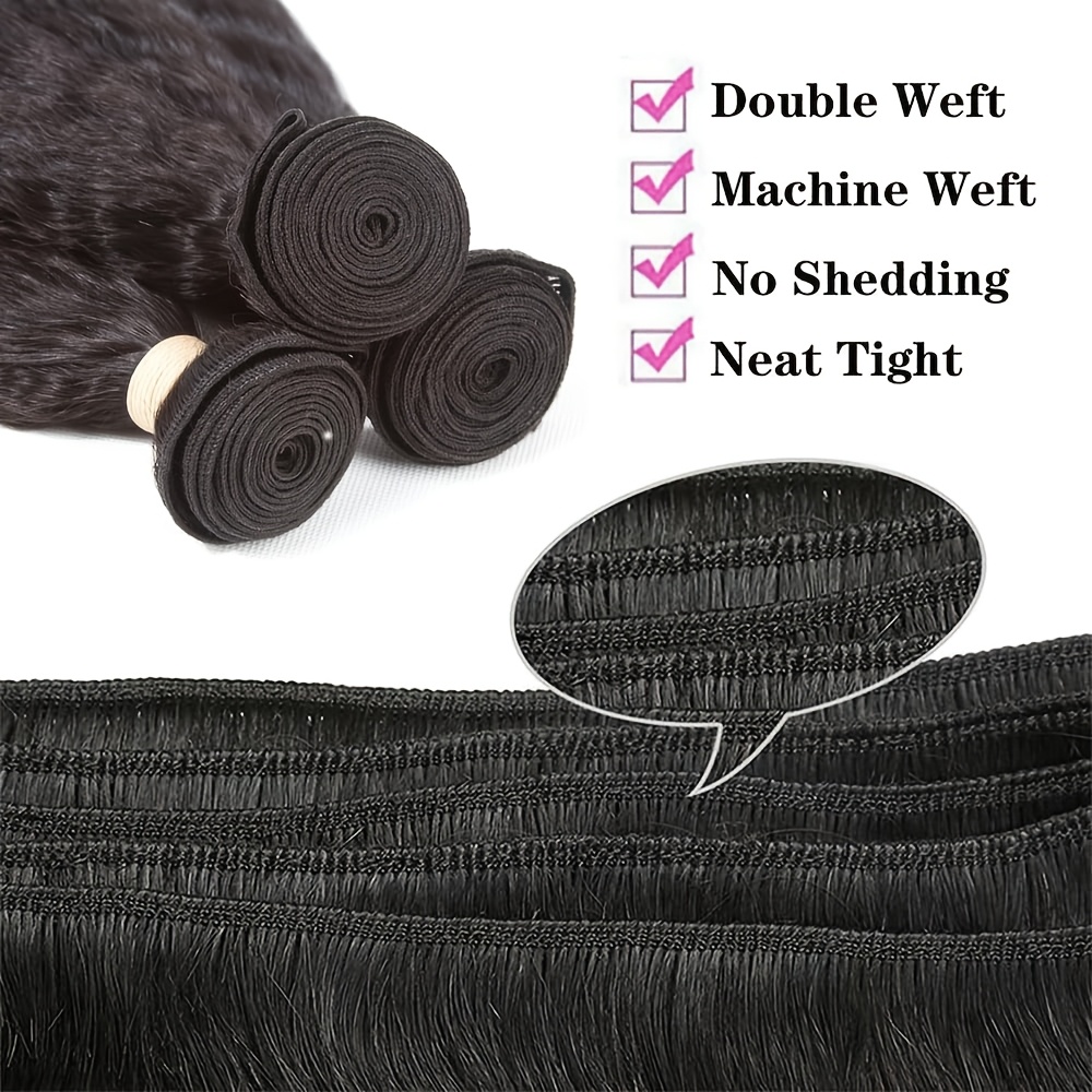 3 bundles   straight human hair extensions 100   brazilian     hair   straight texture natural   for styling   naturallooking hairline   texture details 2