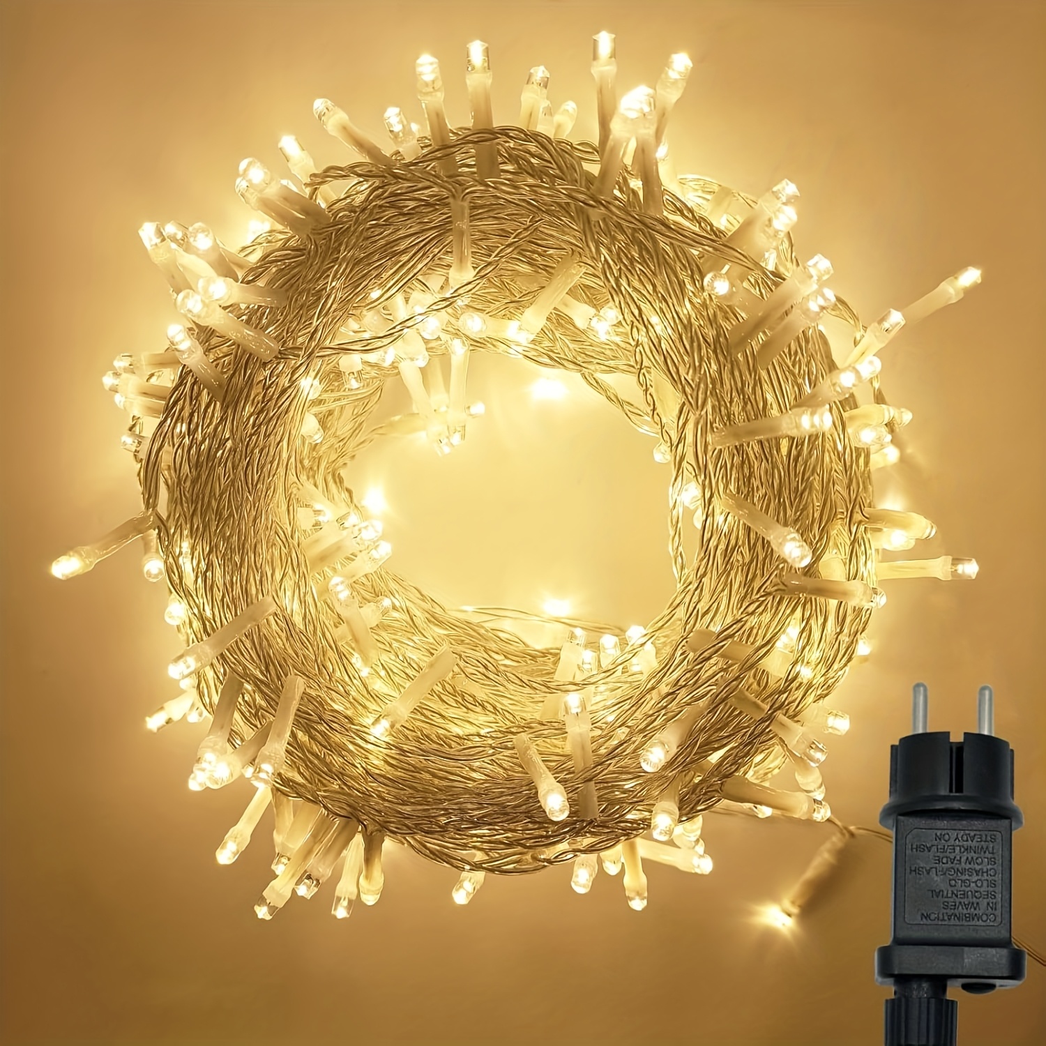 TEMU Outdoor String Lights With Power, 8 Led Outdoor String Lights, Indoor String Lights With Extension Cable, Memory Function Timer, Ip44 For