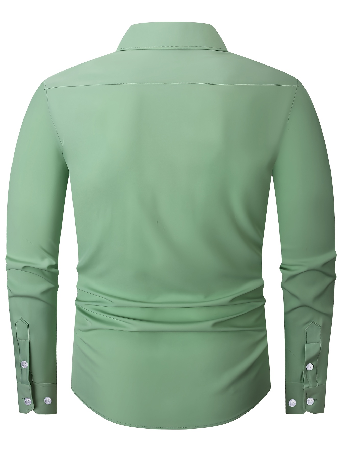 slim fit dress slacks Hisdern Men's Mint Green Dress Shirt with Contrast Collar for Casual L