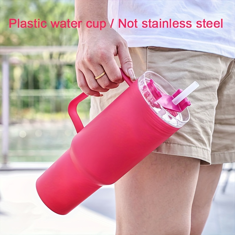 

Polycarbonate Tumbler With Handle, Large Capacity, Water-resistant, Plastic Travel Mug For Car And Office Use - White