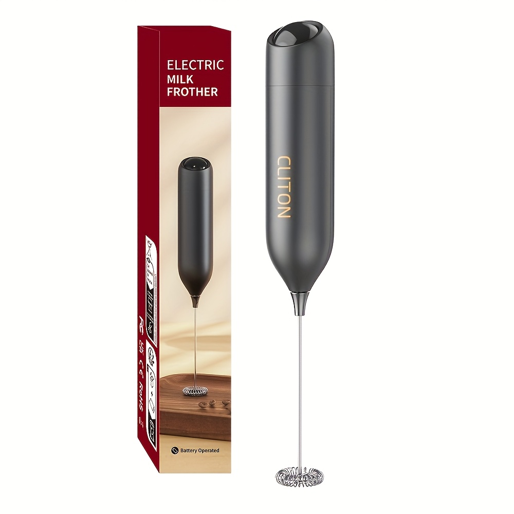 TEMU 1pc Powerful Electric Milk Frother, Mini Milk Frother Handheld, Fast Handheld Drink Mixer, Battery-powered, Foam , Stirring Artifacts, Suitable