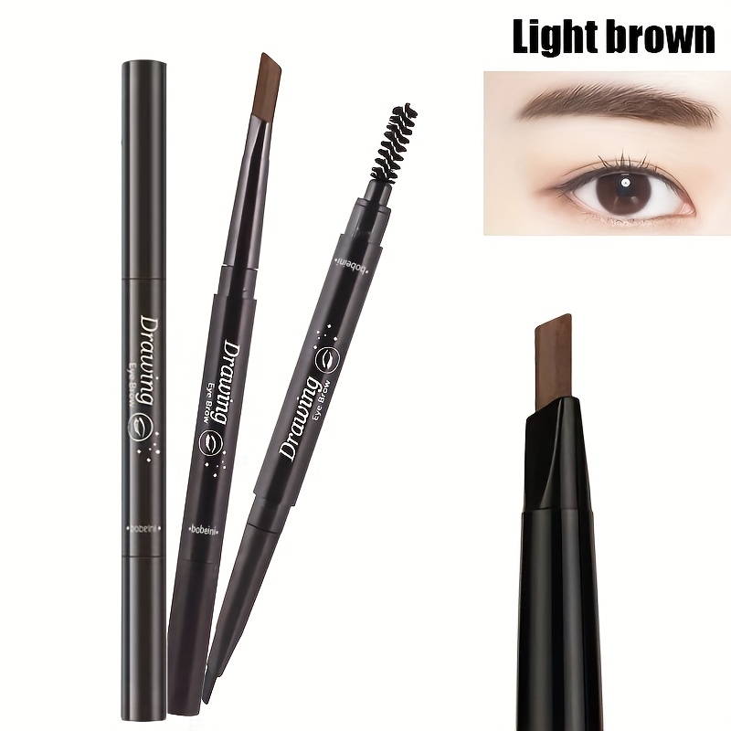waterproof dual ended eyebrow pencil with brush smudge sweat proof 6   automatic rotation design long lasting natural brows for beginners pros all light beige types beginner friendly makeup   pencil   makeup