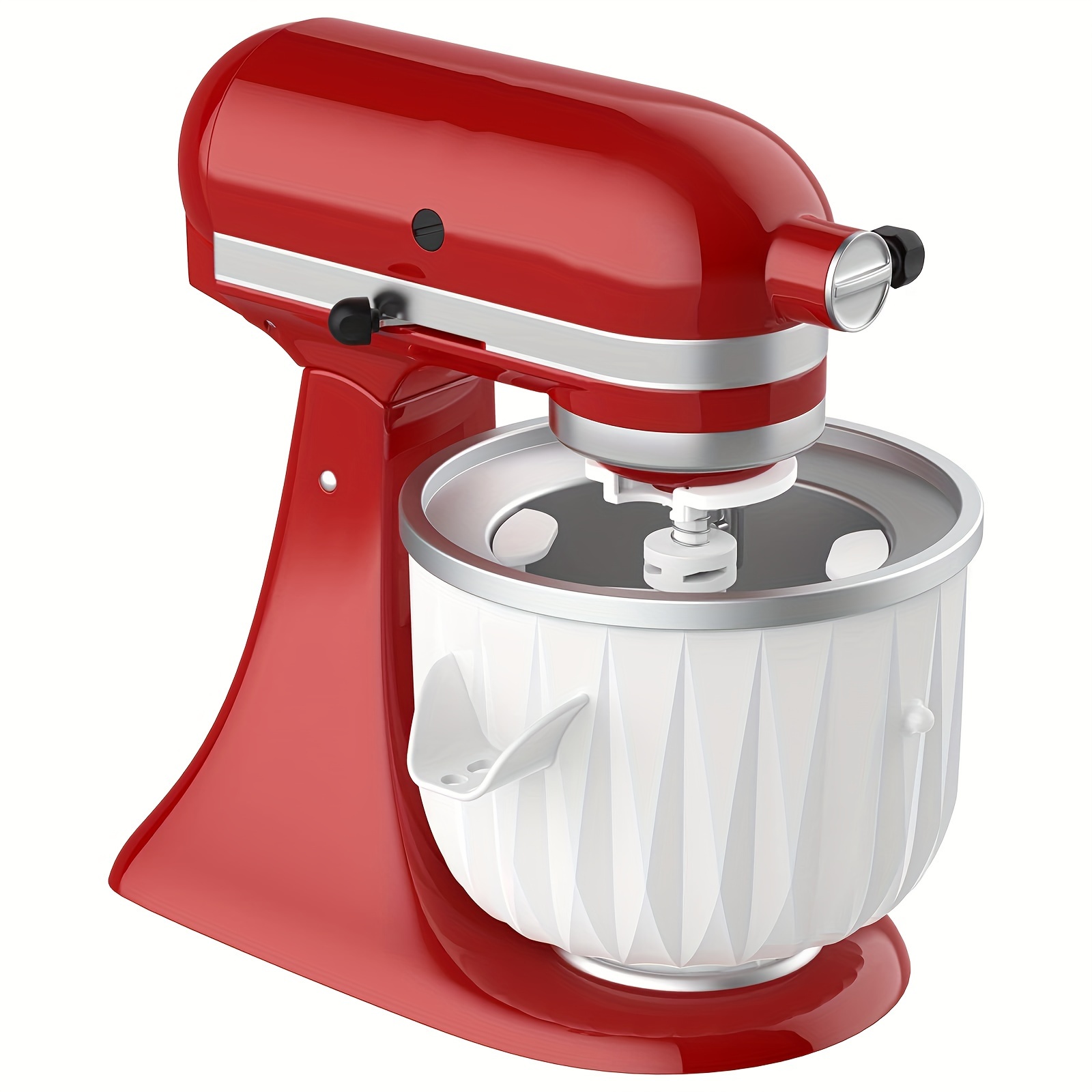 TEMU 1pc 2 Quart Ice Cream Maker Attachment For , Ice Cream Attachment Fits For 4.5qt And Larger Stand Mixers (machine/mixer Not Included), Yogurt,