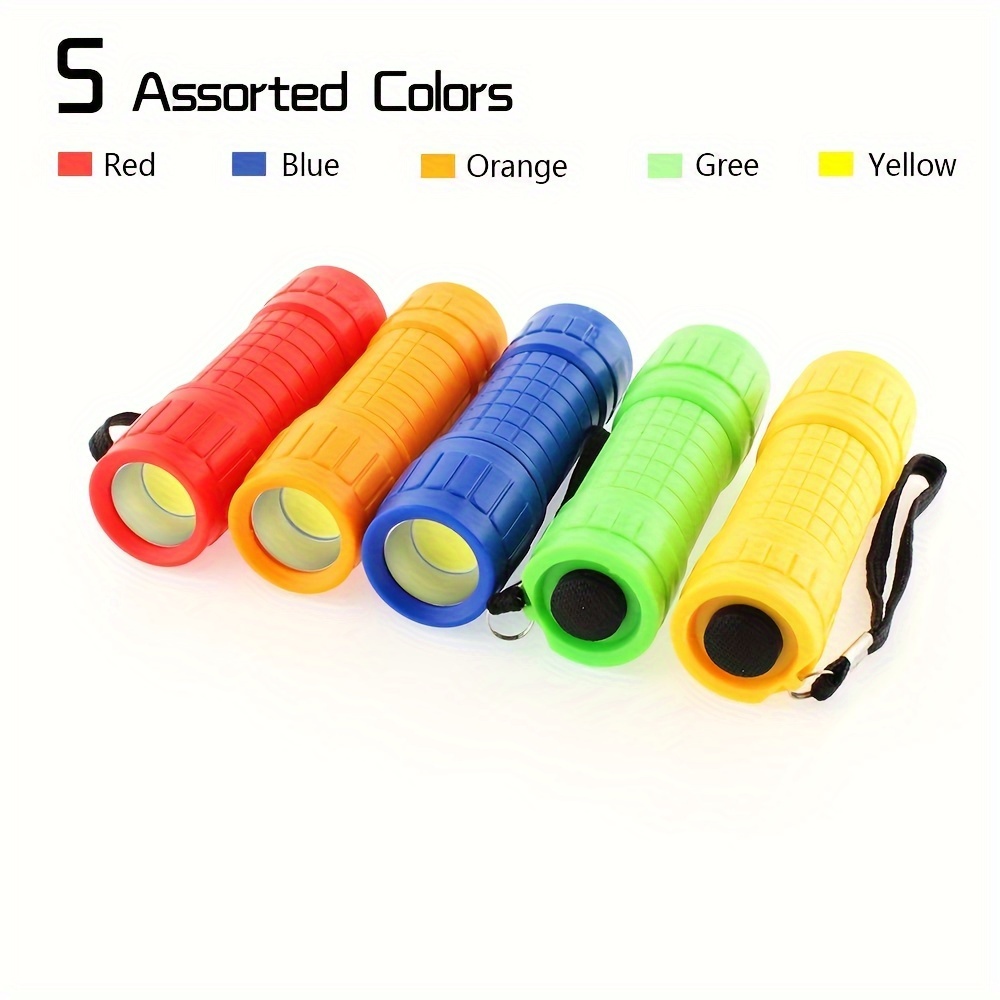 

Small Mini Flashlights Pack Of 5/ Pack Of 30, Assorted Colors, Cob Light, With Batteries