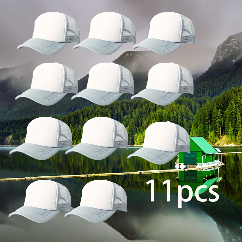 11pcs Custom DIY Pattern Photo Print Mesh Baseball Cap Set