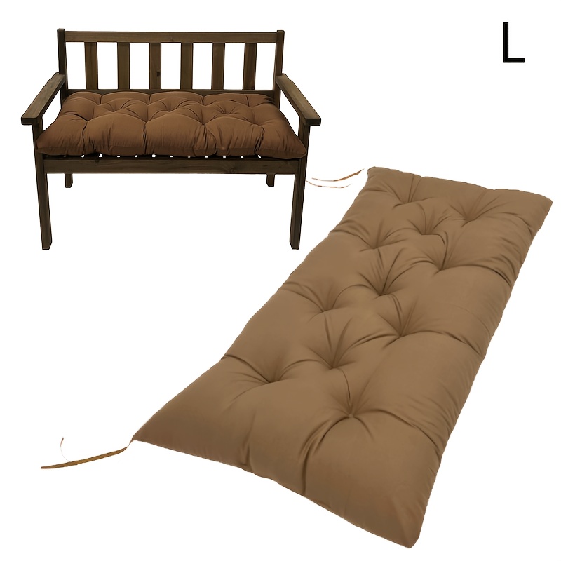 TEMU 1pc Outdoor Bench Cushion/swing Cushion, Thick Padded Seat Cushion, Outdoor Chair Cushion, Durable Polyester, Hand Washable Bench Cushion For