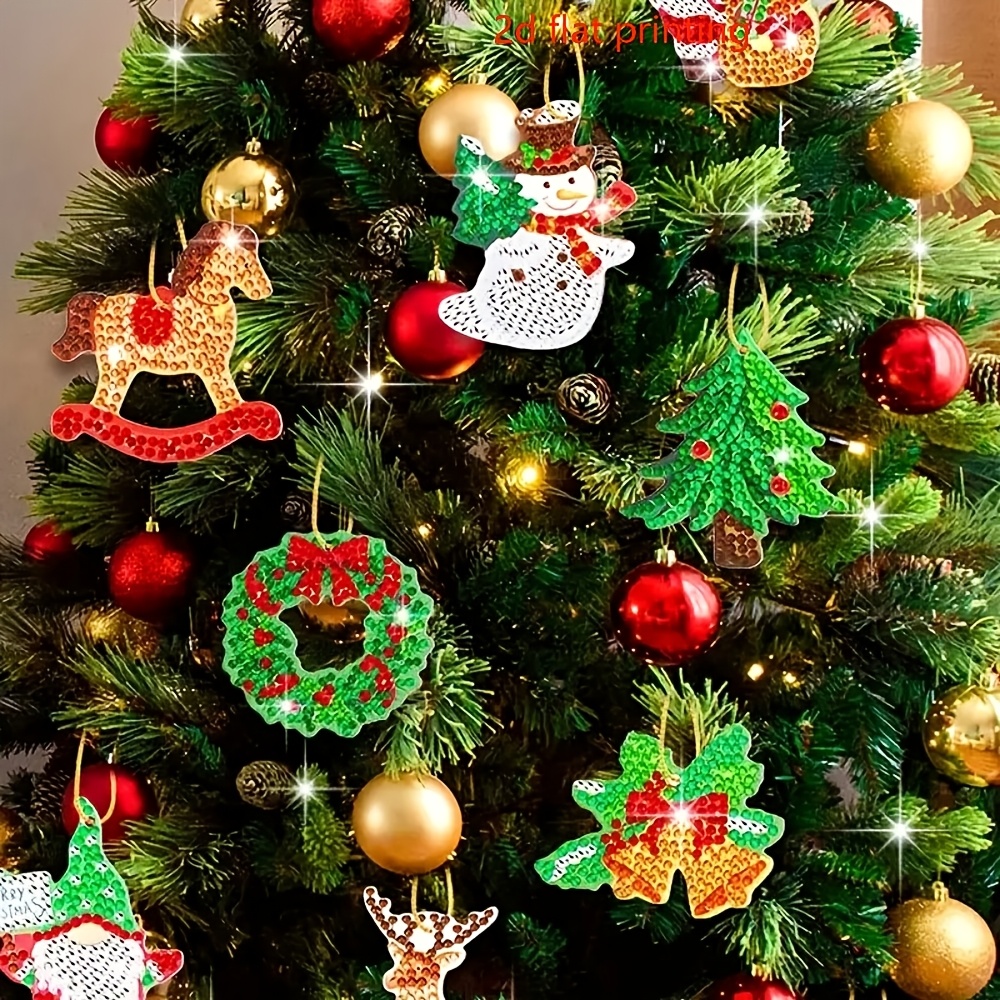 Kit Peinture Diamant Noël - Pendeloques Strass à Suspendre, Décoration Fenêtre Ou Mur, Activité DIY