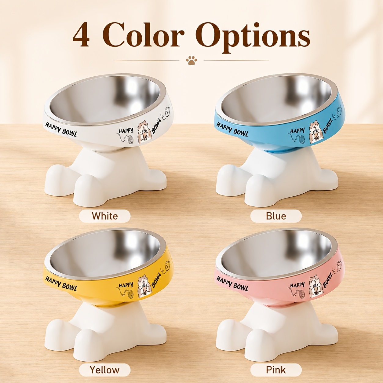 2026 new cute shaped elevated pet feeding bowl cute pattern dopamine color pet food bowl   water and food bowl elevated neck protection anti slip pet bowl suitable for medium and small dogs cat drinking and feeding Product details 0