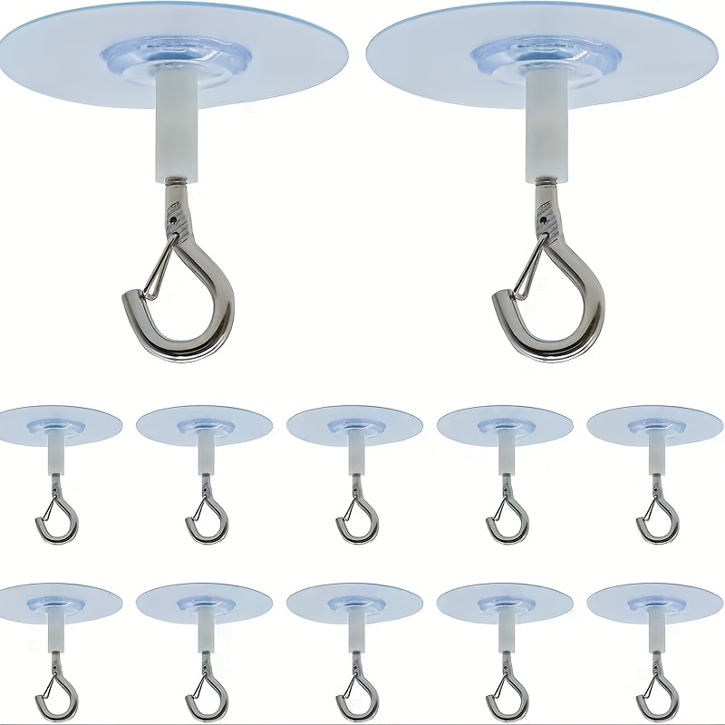 TEMU Ganci adesivi per soffitto senza foratura, adatti per appendere lampade e piante, utilizzabili con ganci adesivi, autoadesivi con gancio per