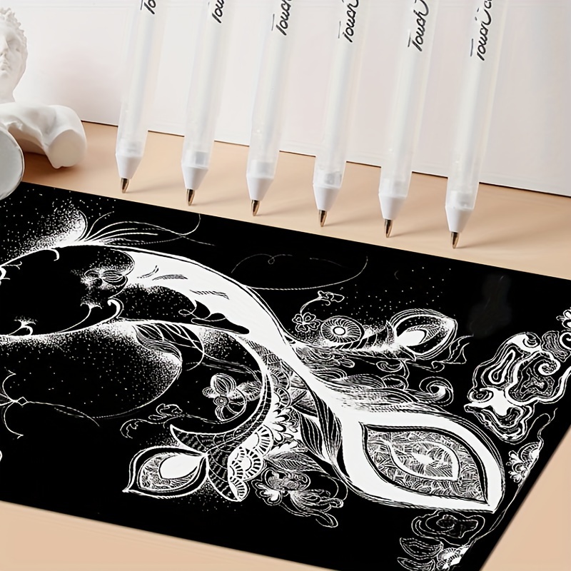 3pcs of white highlighter pens for doodling outlining and colorful oil based markers for art students and anime drawing   journaling