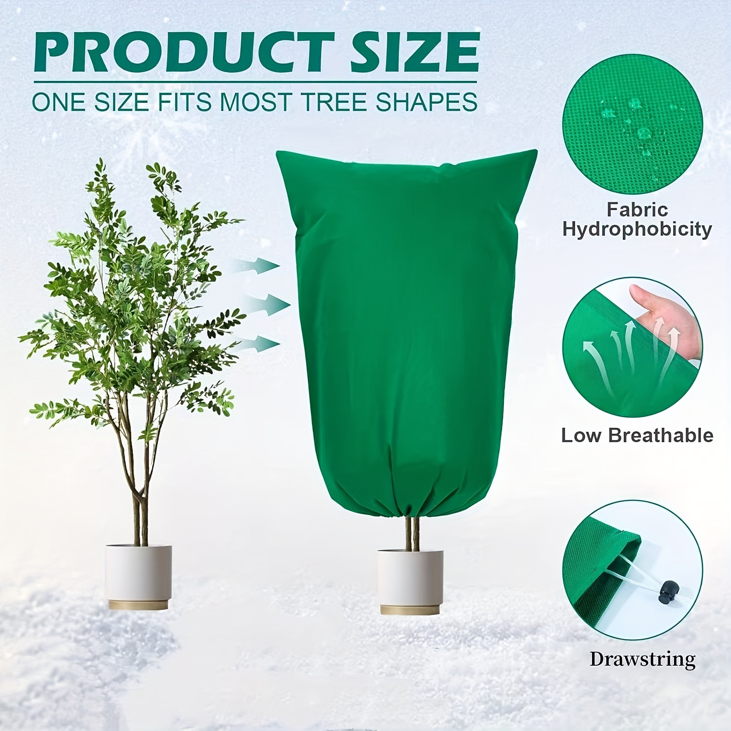 

1pc Green Non-woven Plant Cover For Winter - , Frost & Insect Protection, Outdoor