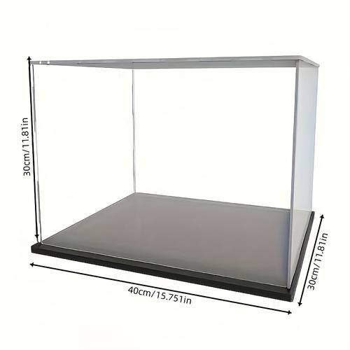 one piece of a large acrylic display case featuring a horizontal single photo frame made from unfinished plastic with dust protection in five sizes suitable for use in a storage cabinets