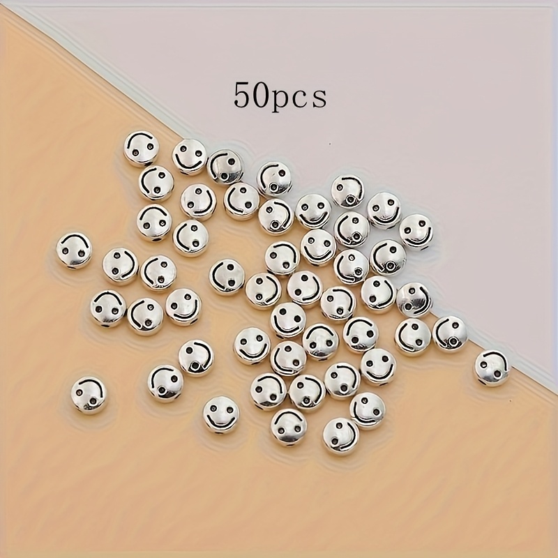 TEMU 50 breloques vintage argentées avec en alliage de , parfaites pour créer des bracelets, boucles d'oreilles et