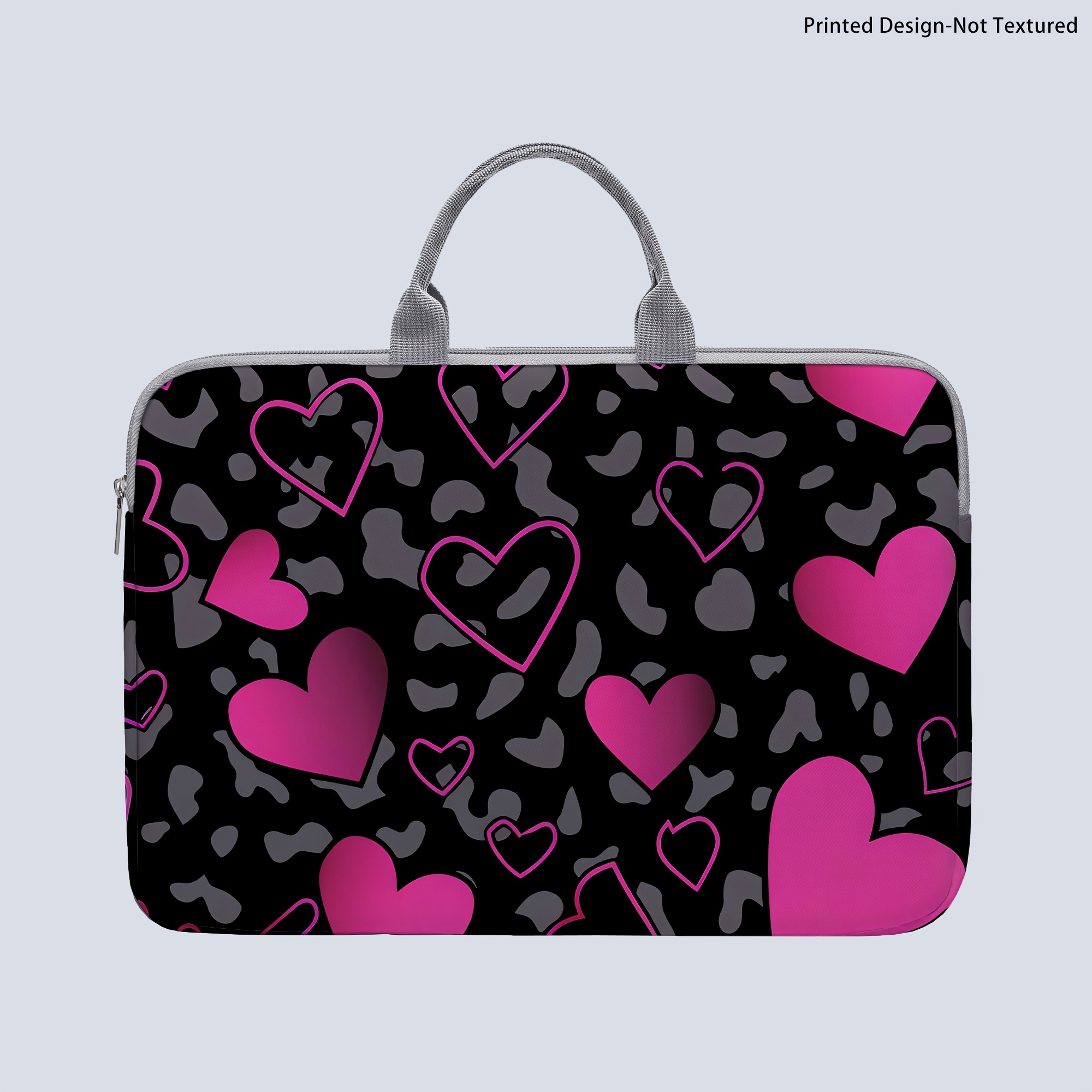 TEMU [printed Design-not Textured] Laptop Bag, Love Print Laptop Bag, Briefcase-style Fabric Bag, Suitable For 14-inch Laptops, Soft Laptop Sleeve,