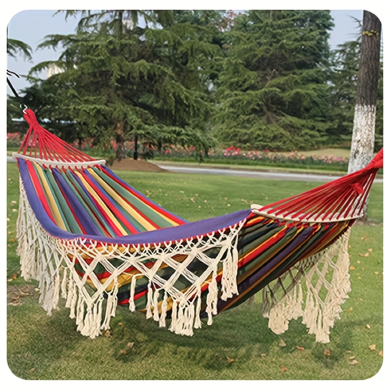 

Extra Wide And Canvas Outdoor Brazil Lace Tassel 2 Person Double Luxury Swing Mesh Chair For Beach, Yard, Bedroom, , Porch, Indoor, Outdoor