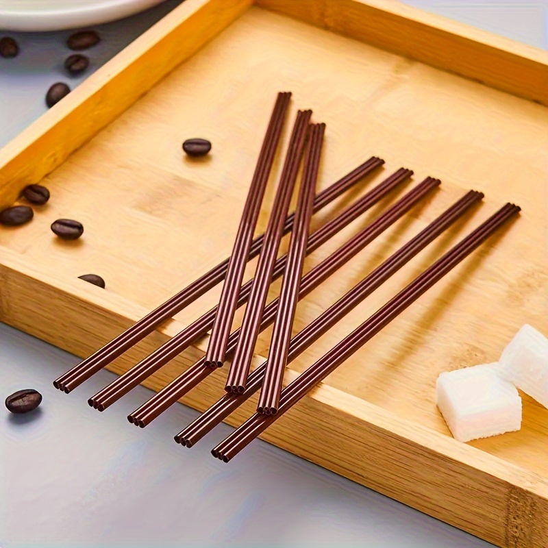 Plastic Coffee Stirrers Sticks, 7 Inch Coffee Stirrer Sip Straws Disposable Drink Stirrer Sticks Health Safety Two Hole Coffee Straw Coffee 100pcs