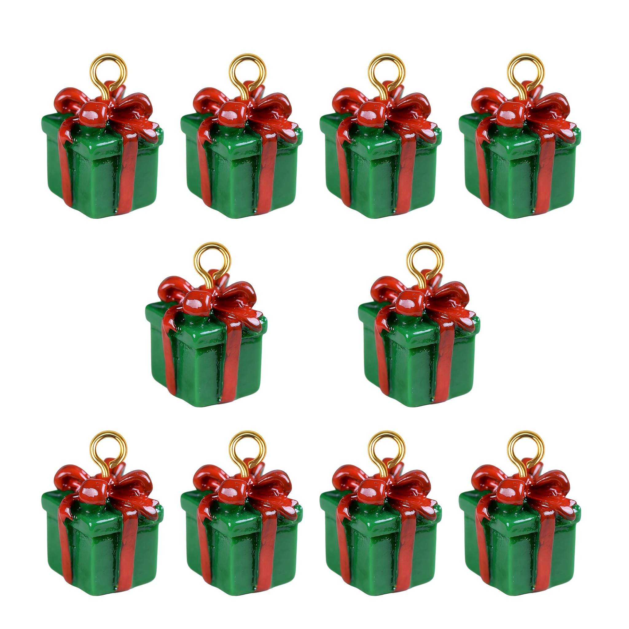 Image of 10pcs Cute Resin Small Gift Boxes Charms Pendant Jewelry Additions Pendant Small Ornaments Suitable For Handmade Enthusiasts To Make Earrings Necklaces S