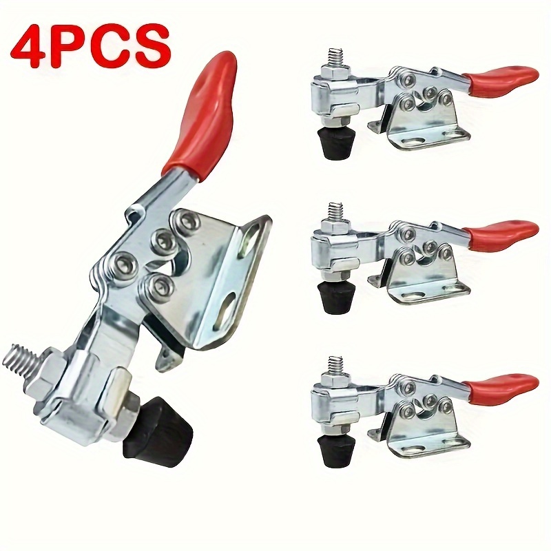 

4-pack Gh-201 Quick Release Toggle Clamps, Metal Hand Tool Clamp, Retractable Horizontal Hold Down Clamp For Home Decor