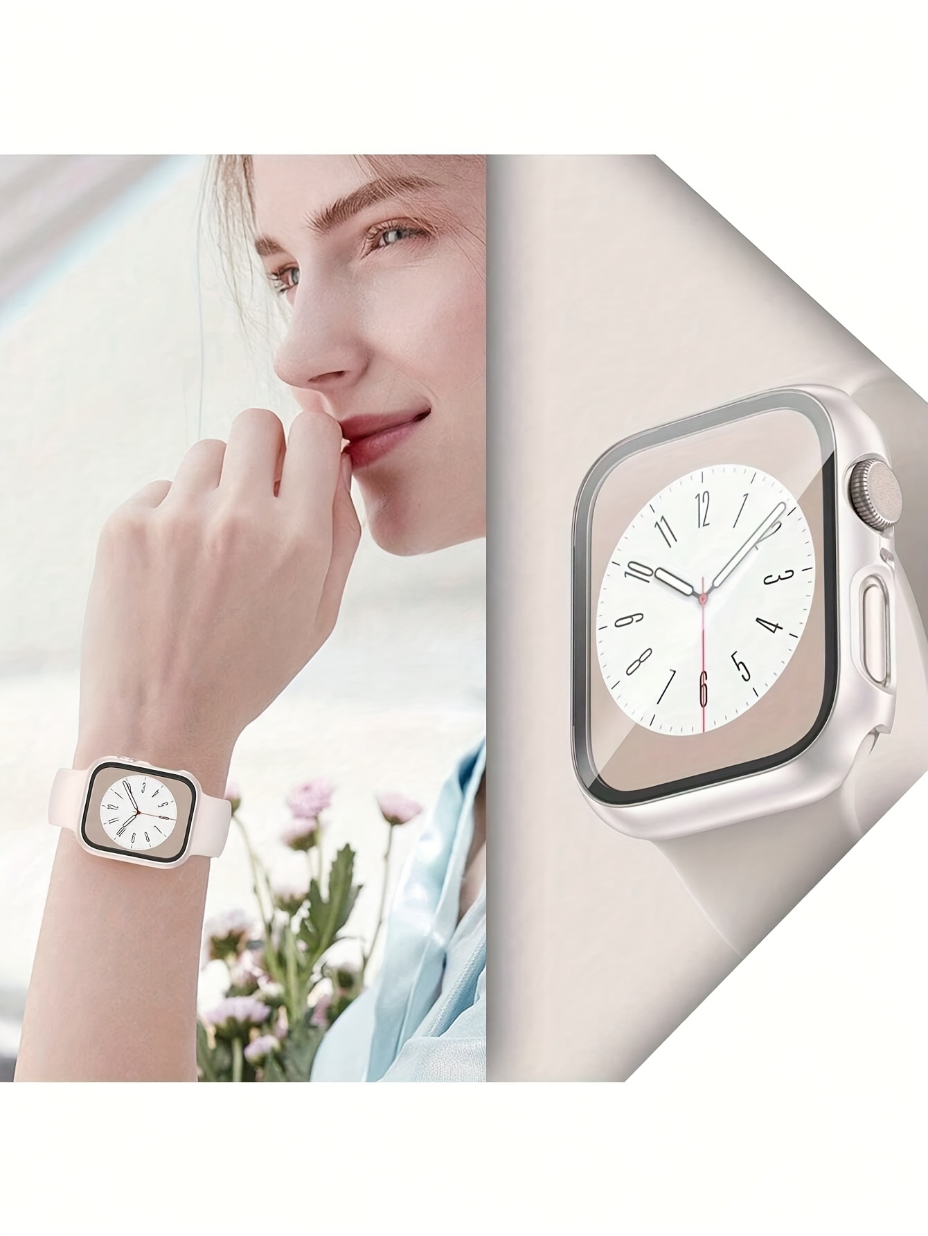 3pcs Sports & Casual Protective Case Set for Apple Watch, Full-Body Shockproof Scratch-Resistant Hard PC Cover with 9H Tempered Glass Screen Protector, Compatible with Apple Watch 38/42/40/44/41/45/46mm, Ultra/Series 11/10/9/8/7/6/5/SE/4