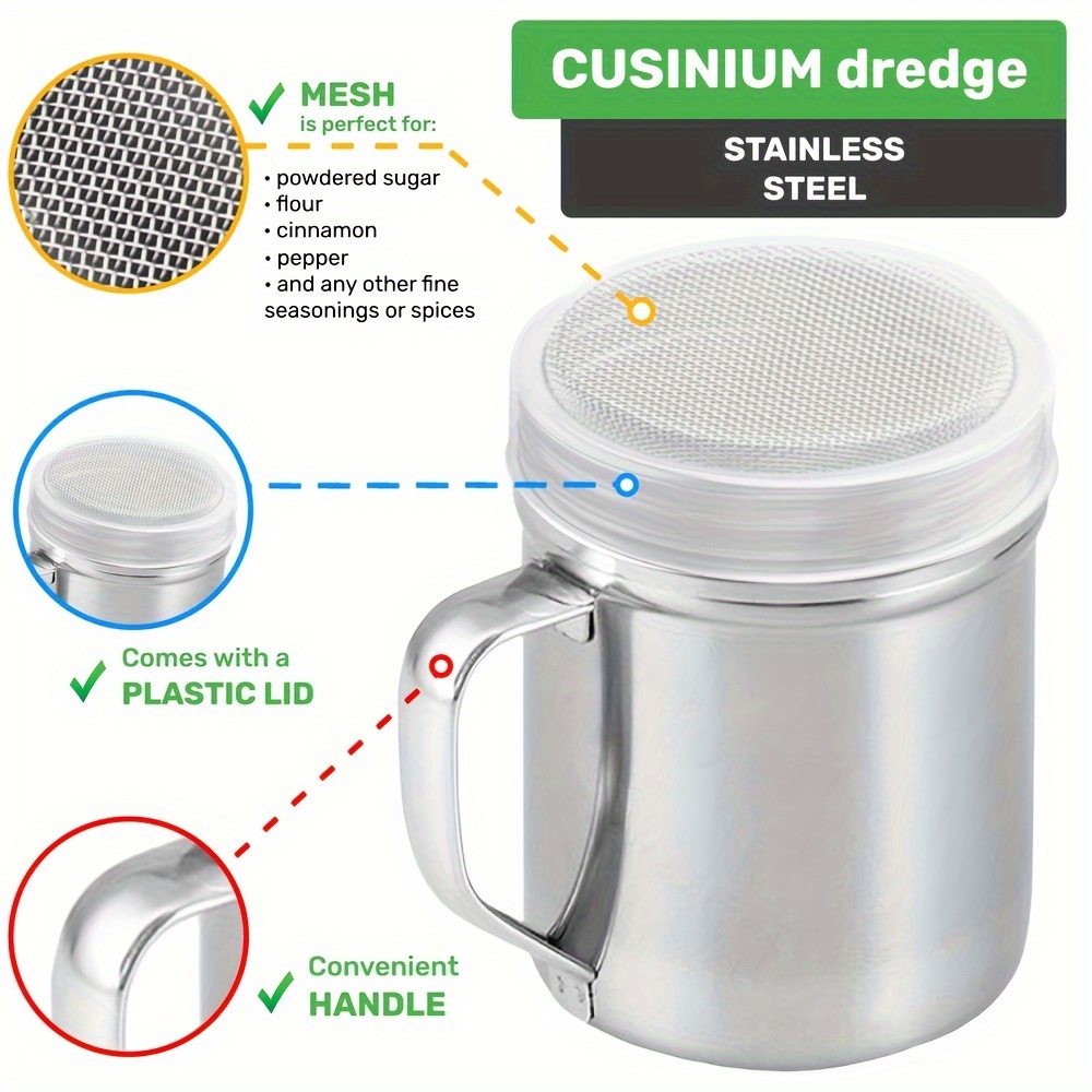 Medium Size Powder Dispenser with Handle, 2pcs Set