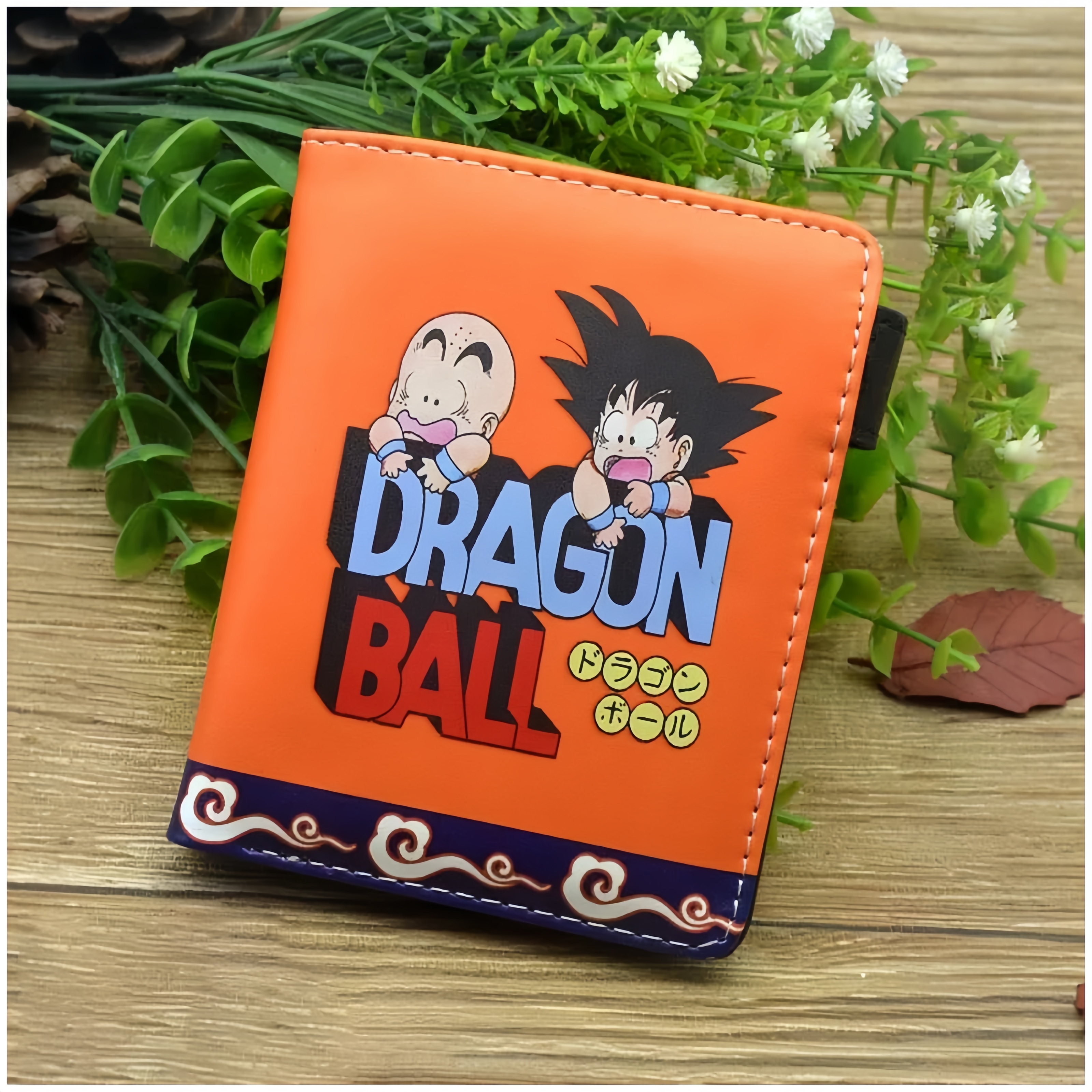 

Cartoon Wallet, Synthetic Leather, Polyester, Casual Style, Color Block, Goku Design, Bandai Licensed Short Money Holder For Men And Women