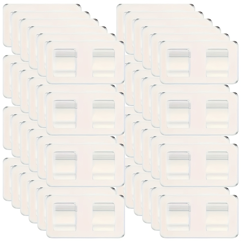 E-shop 35er-Pack Transparente Haken aus Kunststoff | Geeignet für Lichterketten im Freien, langlebig, UV-beständig, klare, selbstklebende Clips - zum