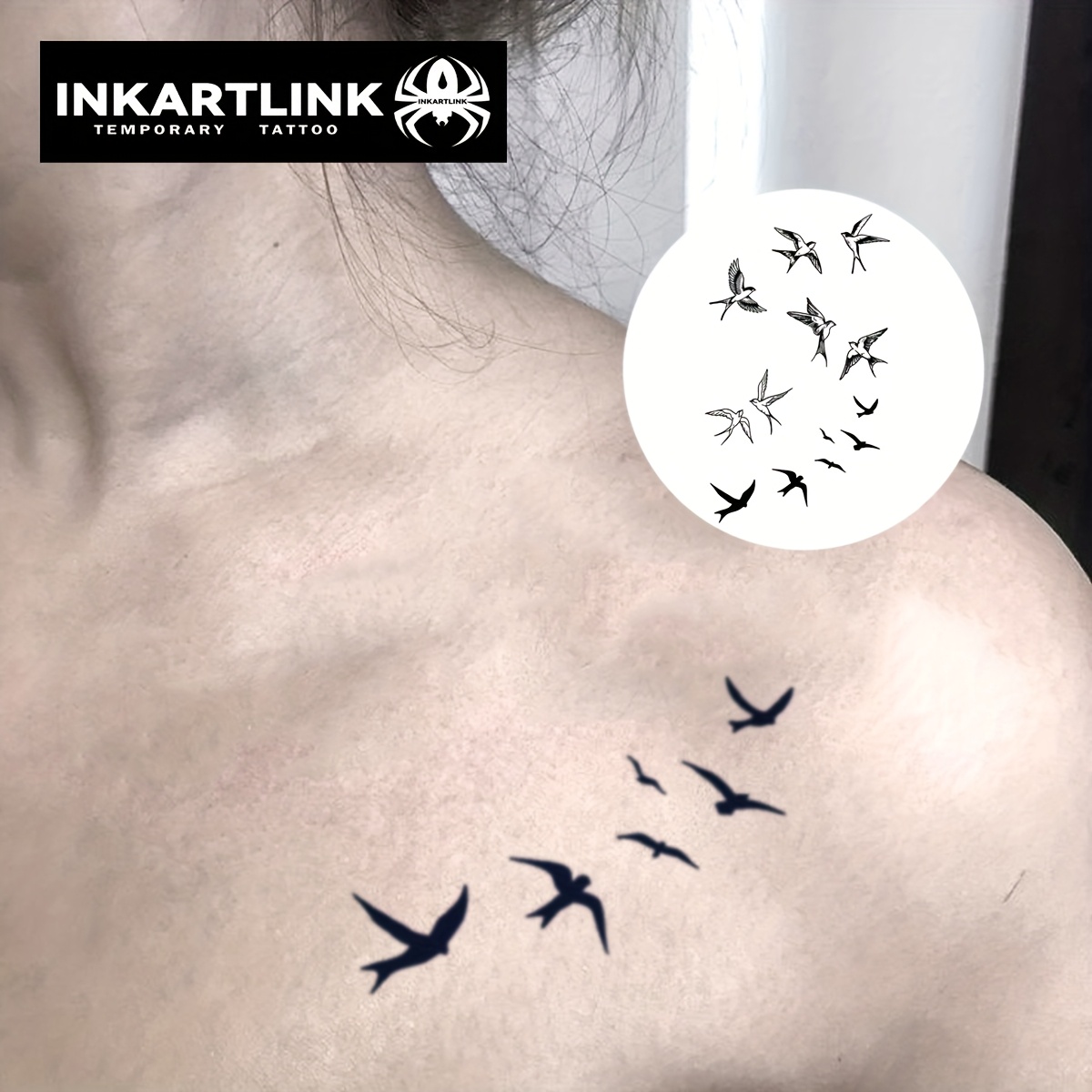 Inkartlink Technology Tattoos, Semi-permanent Tattoos, Flock Of Birds, Emotional Tattoos, Temporary Tattoos, Fake Tattoos, Waterproof, Authentic Tattoo , Plant Tattoos