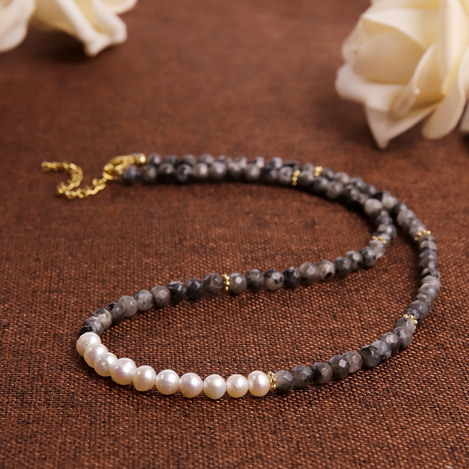 Women's Natural Stone Bohemian Faceted Choker Necklace