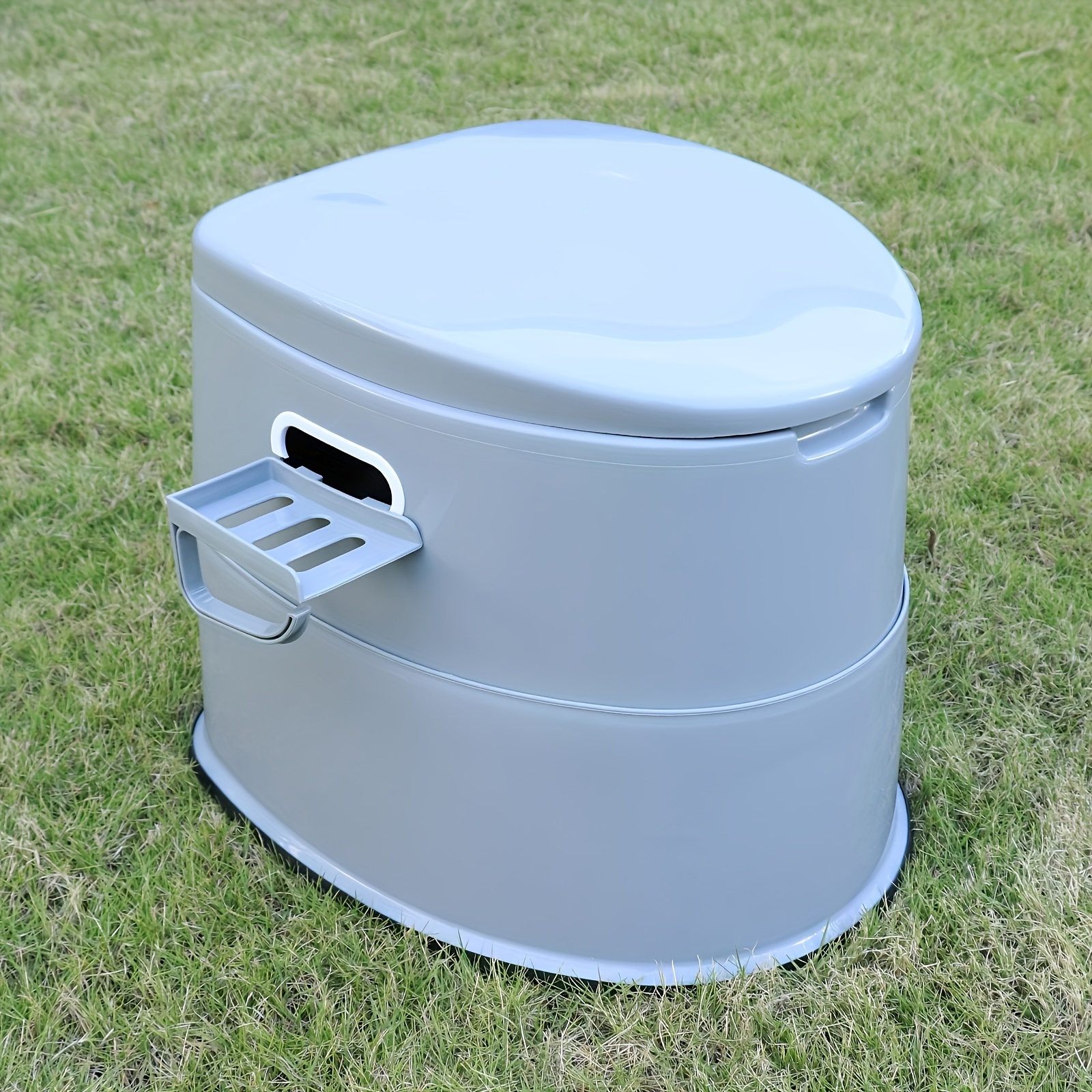 

Universal Portable Toilet With Removable Inner Bucket And Detachable Paper Holder, Lightweight For Indoor/outdoor Use, Ideal For Camping, Boating, Van, Emergency - Pvc Material, Grey, 1 Pack