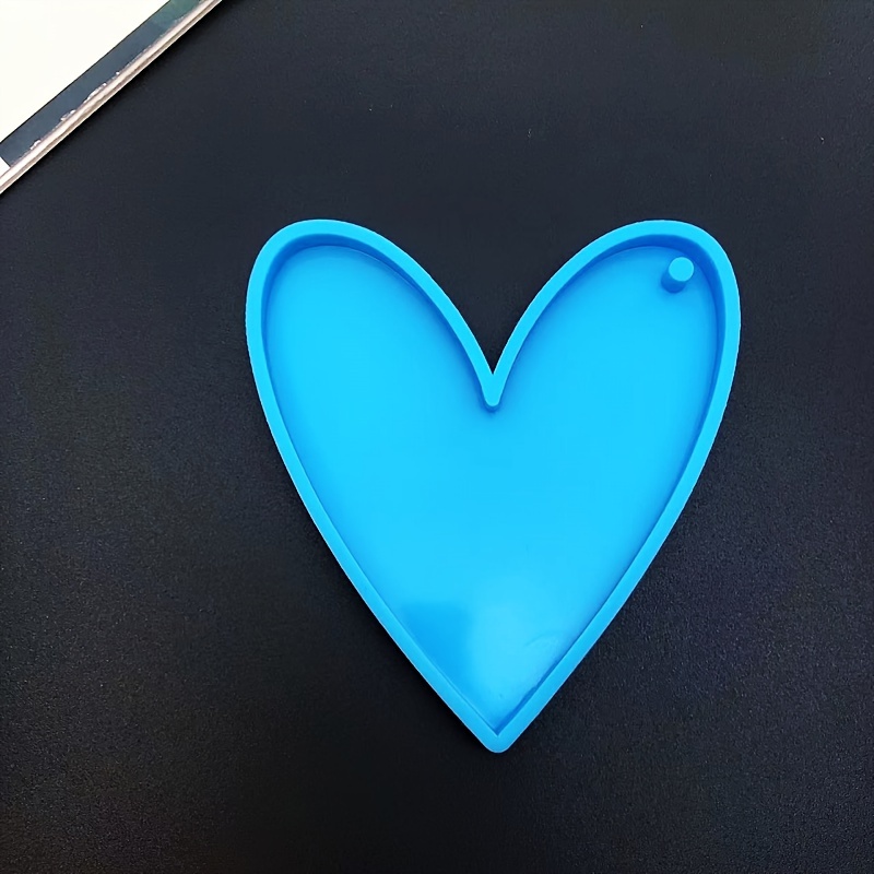 

1pc Diy Heart Keychain Pendant Love Irregular Silicone Mold Mirror Decoration Pendant Casting Resin Drop Glue Silicone Mold