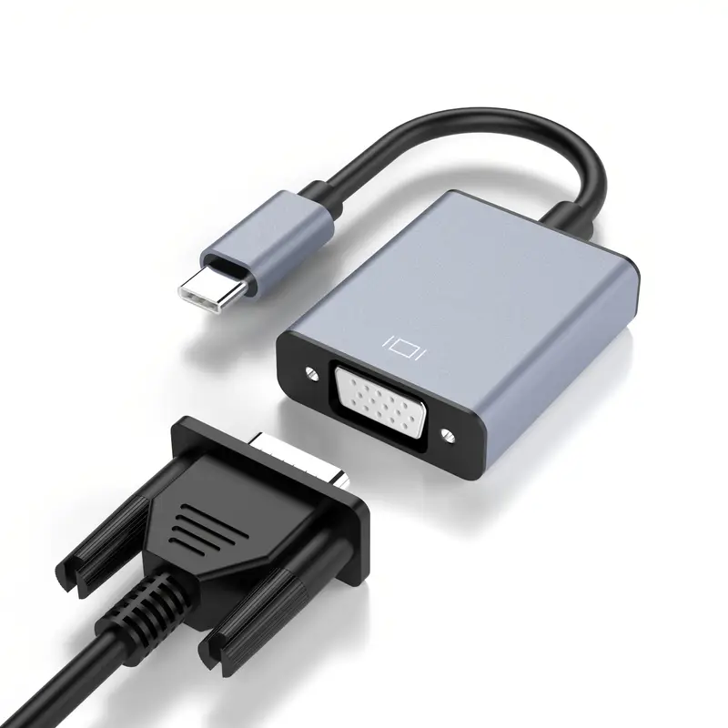 adaptador usb-c a vga, aleación de aluminio, convertidor usb 3.1 tipo c (thunderbolt 3) a vga, acabado de superficie , sin cargar, sin batería, compatible con , macbook, 2018, dell xps 13/15, y más detalles 9