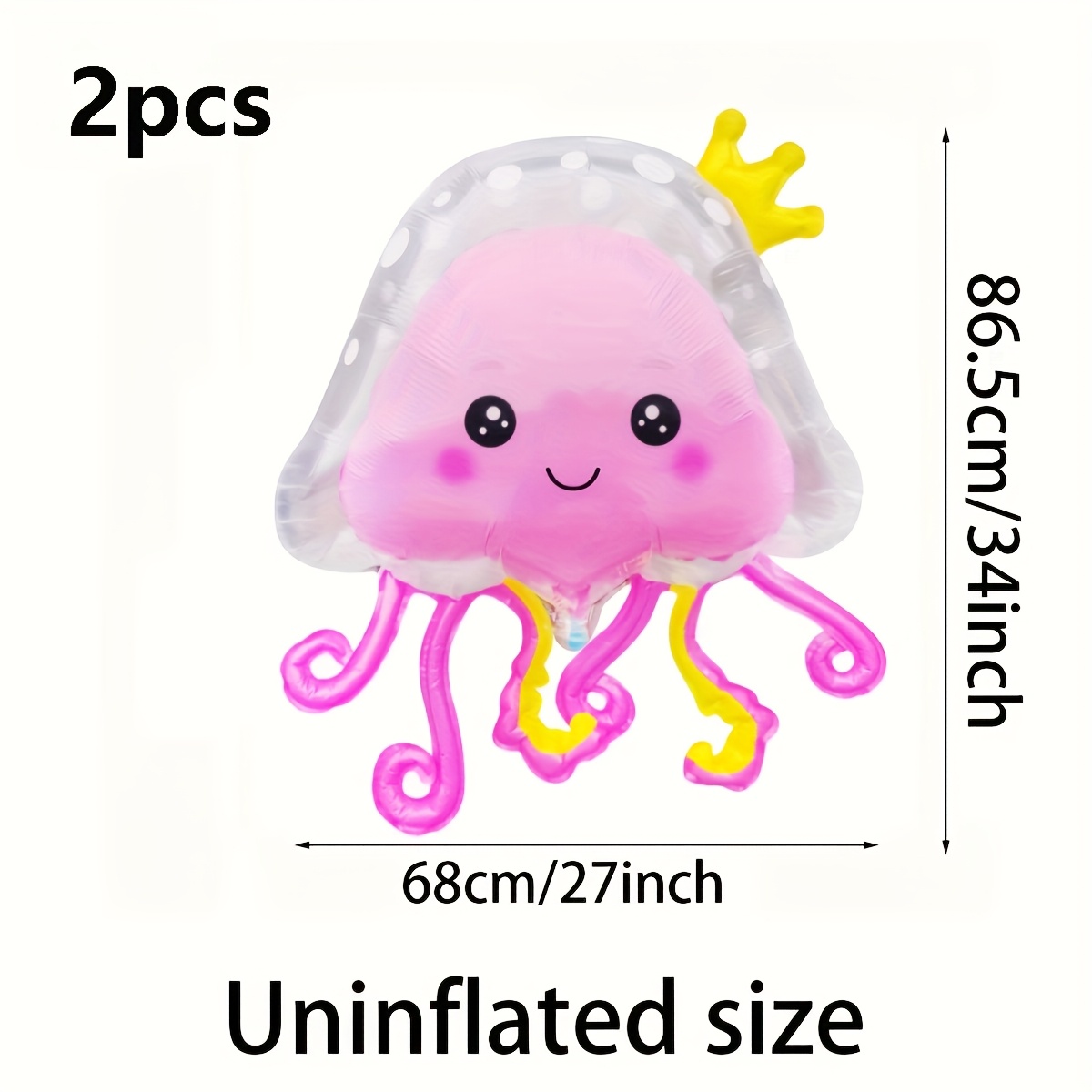 Image of 2pcs Octopus Balloon Fish Net Decoration Set Double Layer Jellyfish Balloons For Ocean Sea Animal Octopus Mermaid Themed Party Decorations Birthday Party Supplies