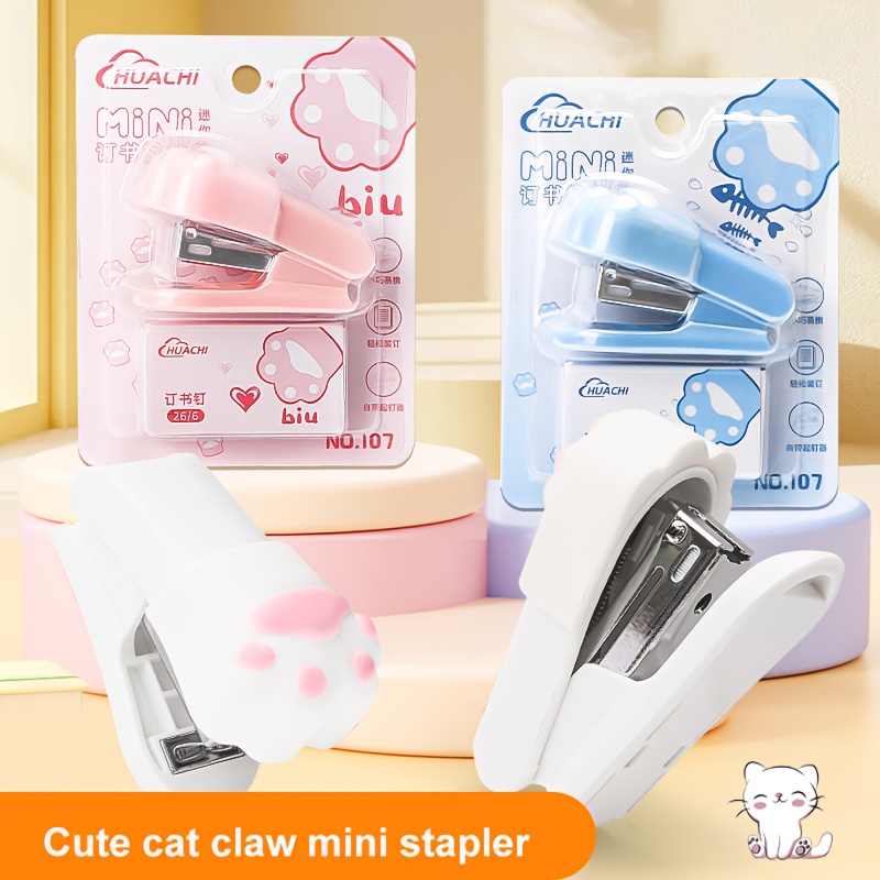 Mini Agrafeuse éducative Mignonne – Beige – Portable, Légère – Pour Bureau, école Et Maison