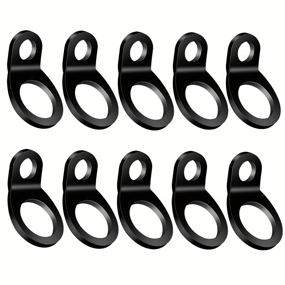 TEMU 10 Stainless Steel Round Fastening Anchor Hooks - Black, For Rear Mounting , Trailers, And Golf Carts - Sturdy And Secure Fastening, Trailer