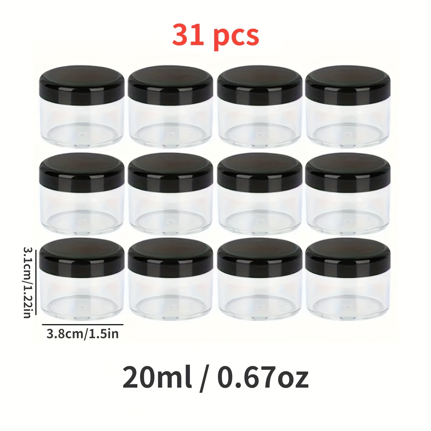 TEMU 8/31pcs Houseables Sample Containers, Sample Lotions, Balms Jars, Lip Balm Containers,small Powder Container, Small Cosmetic Jars, Tiny