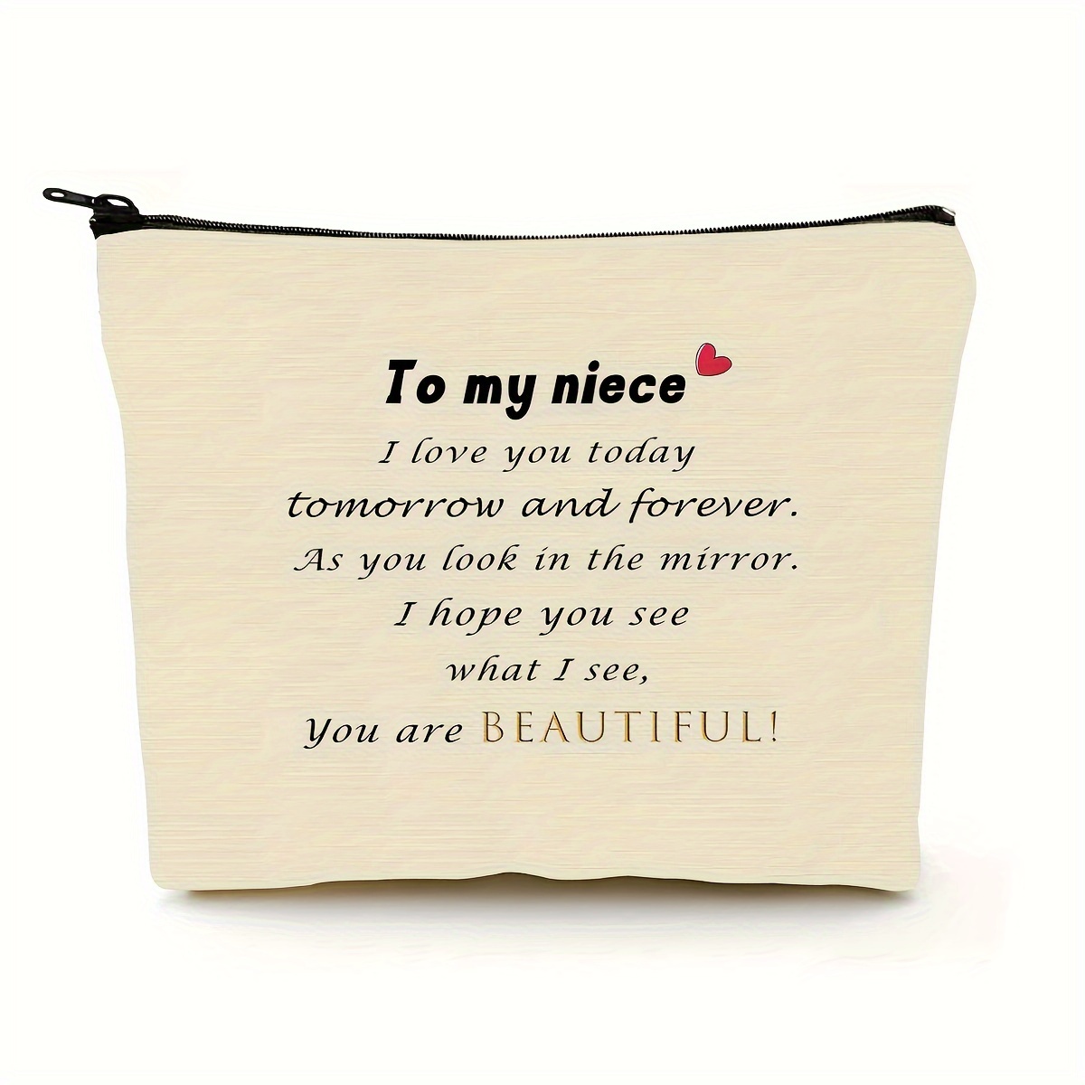 

1pc Niece Gifts From Auntie Uncle Makeup Cosmetic Bag Inspirational Birthday Graduation Gifts For Niece