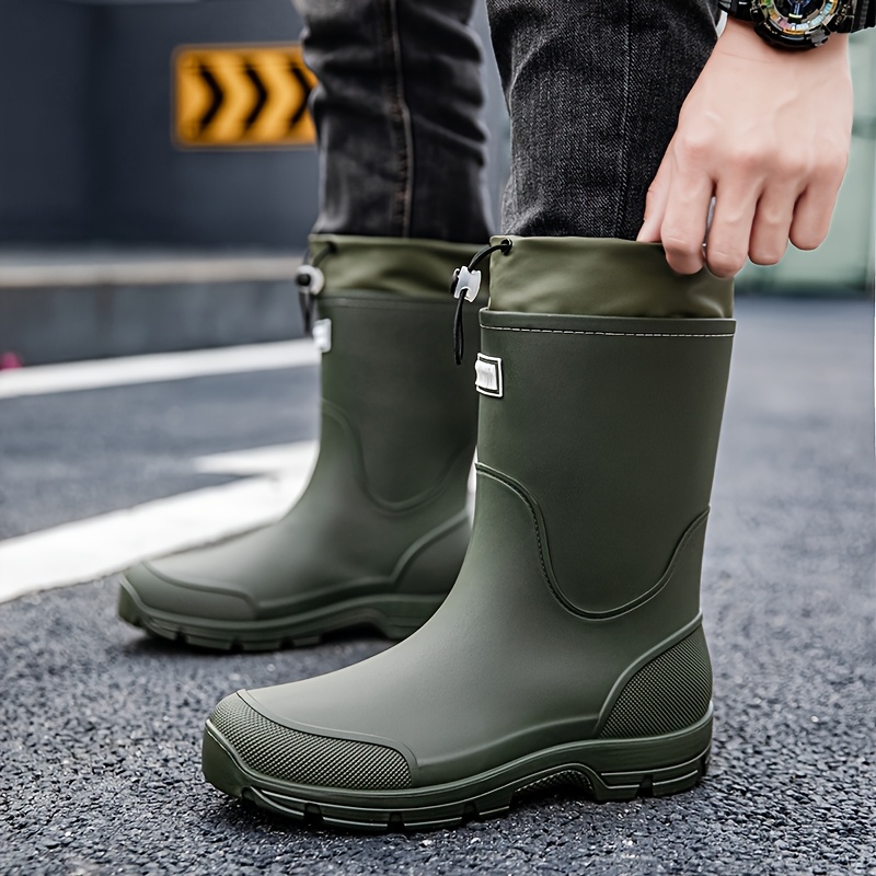 mens terrain waterproof anti slip ankle boots heavy duty pvc