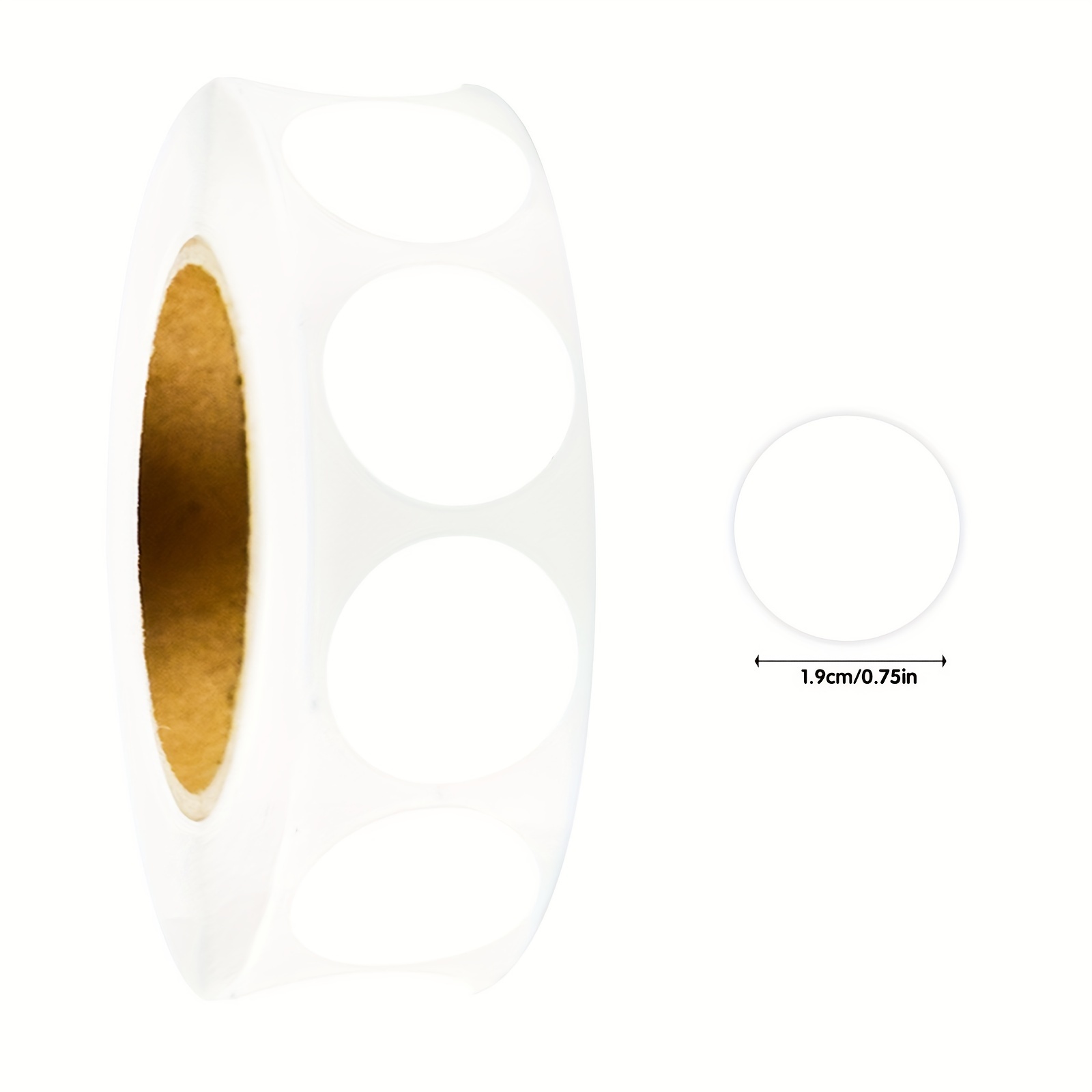 Image of 1000pcs Per Roll, 1.9 Cm/0.75 In Round Blank Copper Plate Adhesive Paper, Blank Sticker Roll, Round Labels, Copper Plate Adhesive Label Stickers