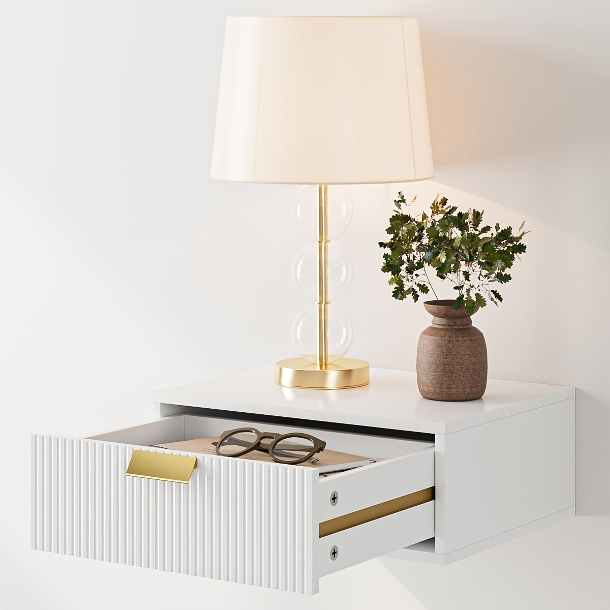 floating bedside table floating storage unit with drawers wall mounted bedside cabinet
