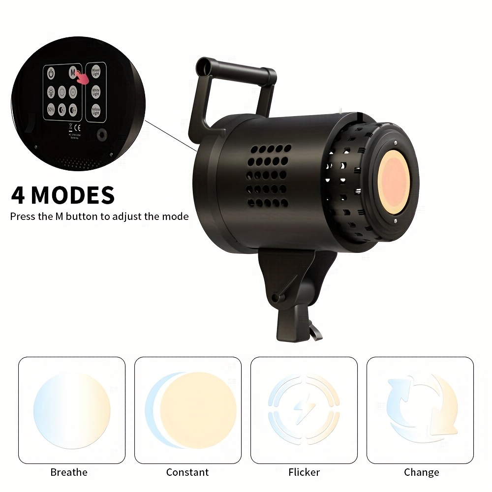 135  LED COB Video Light with Adjustable Daylight   Bulb - Heavy-Duty COB LED Panel Light, Dimmable Brightness & Color Temperature (3200K-5600K), EU Plug, for Photography,  , Streaming, Product Shoots - Compatible with DSLR/Camcorders/Smartphones - Ideal for   Lighting