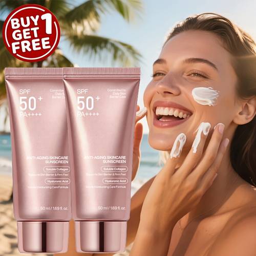buy 1 get 1 free collagen firming sunscreen 50 firming facial sunscreen alcohol free lightweight non greasy formula with collagen niacinamide for types firming sunscreen cream suitable for face and body