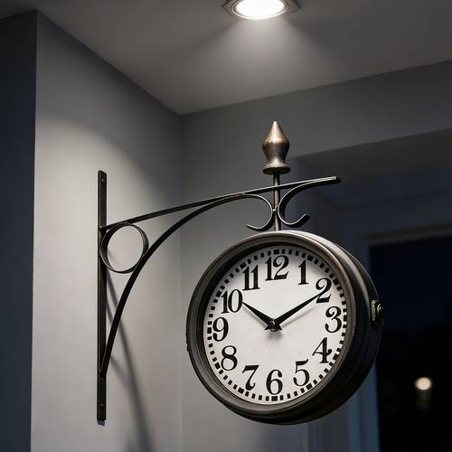 1 black metal double sided silent wall clock retro industrial style creative flip clock no drilling installation dining room room decoration clock minimalist study bedroom double sided display clock thick and heavy sense