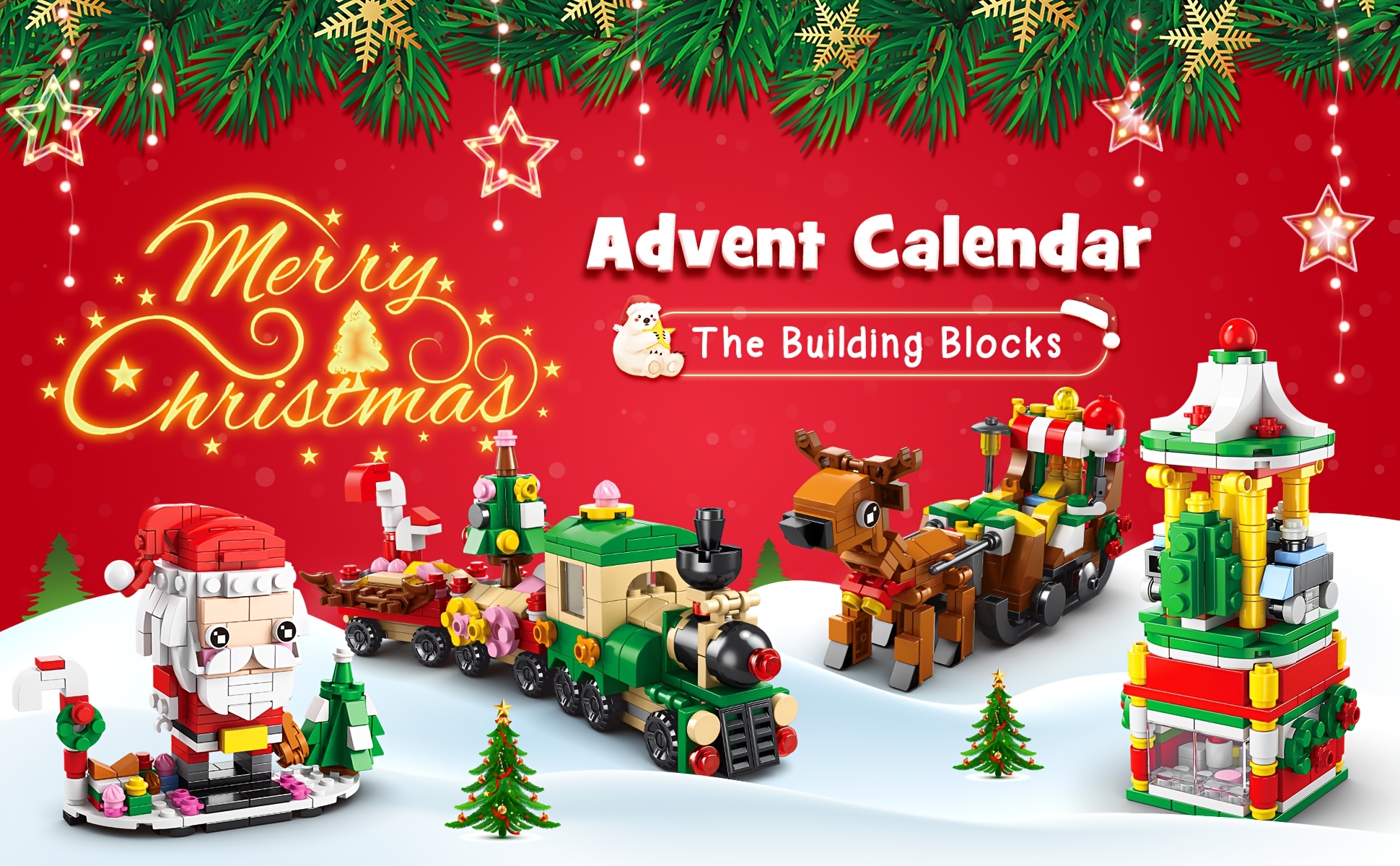 D-FantiX Christmas Advent Calendar 2024 For Kids, 24 In 4 Building Blocks Toy Sets, 24 Days Christmas Countdown Calendar, Xmas Gift For 6-12 Years Old Boys Girls Teen, Christmas Stocking Stuffers Kids