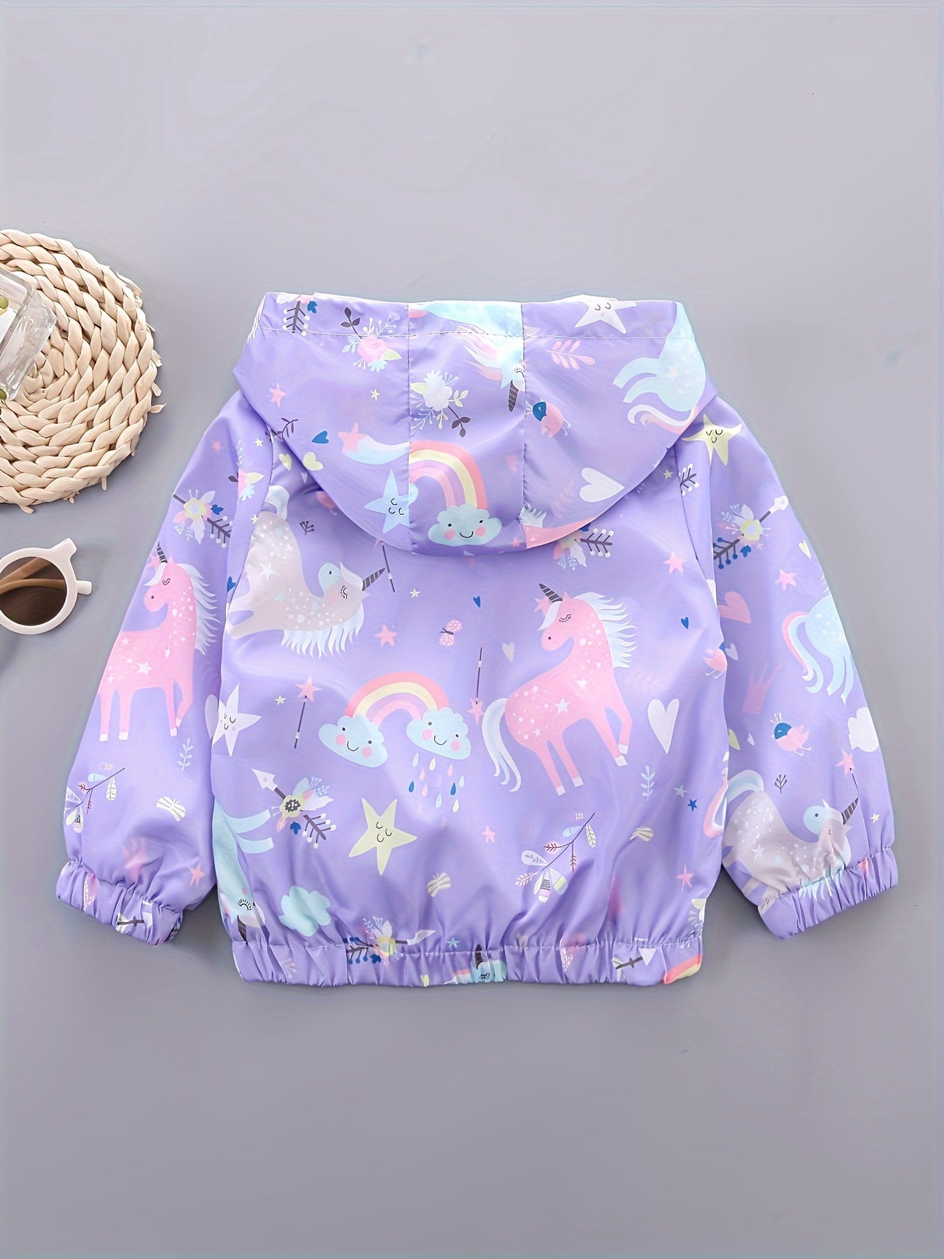 girls cartoon pattern 2024 spring new korean style fashionable jacket for little girls