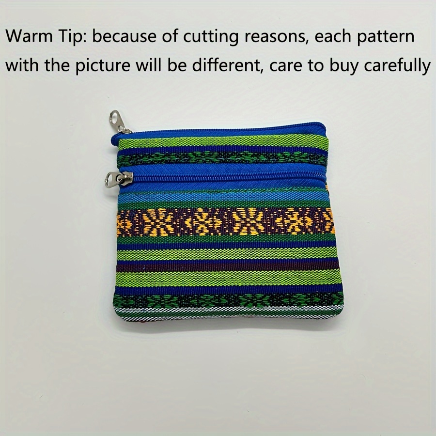 1pc Ethnic Style Korean Version Coin Purse, Fabric Handheld Small Cloth Wallet Retro Card Holder Fresh Portable Coin Bag