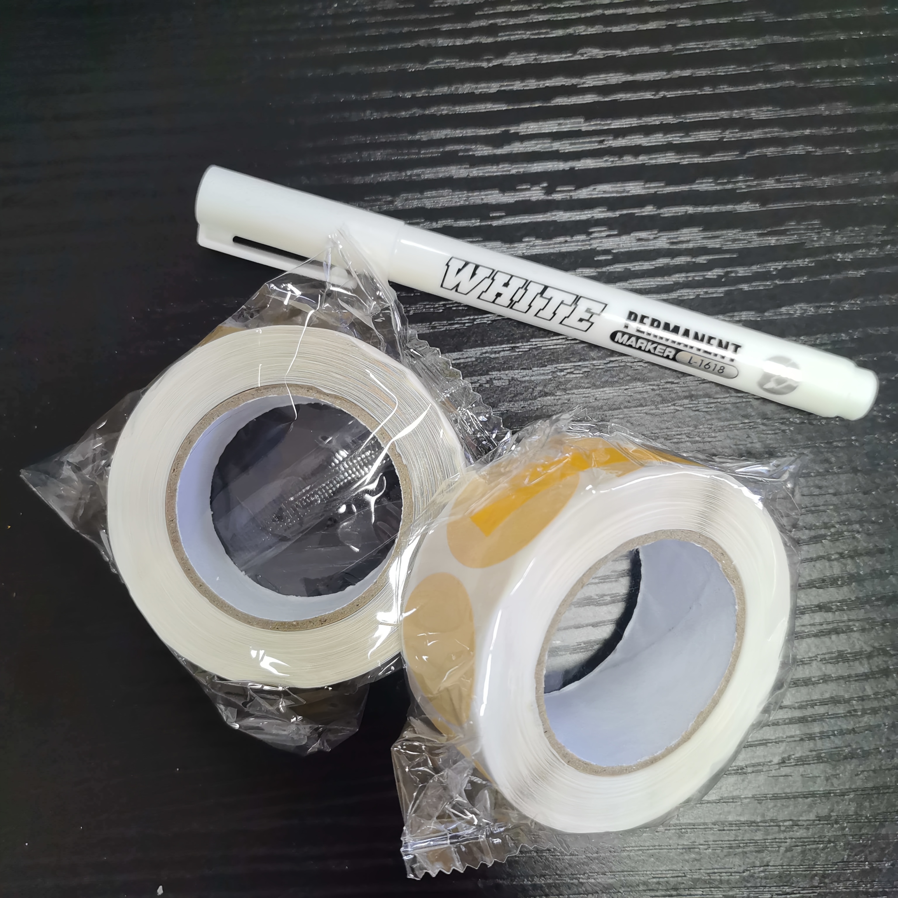 Image of 1000pcs/ Paper Sticker Roll With White Marker Pen Set Packaging And Label Stickers For Jewelry Crafts Finishing And Sticky Labels