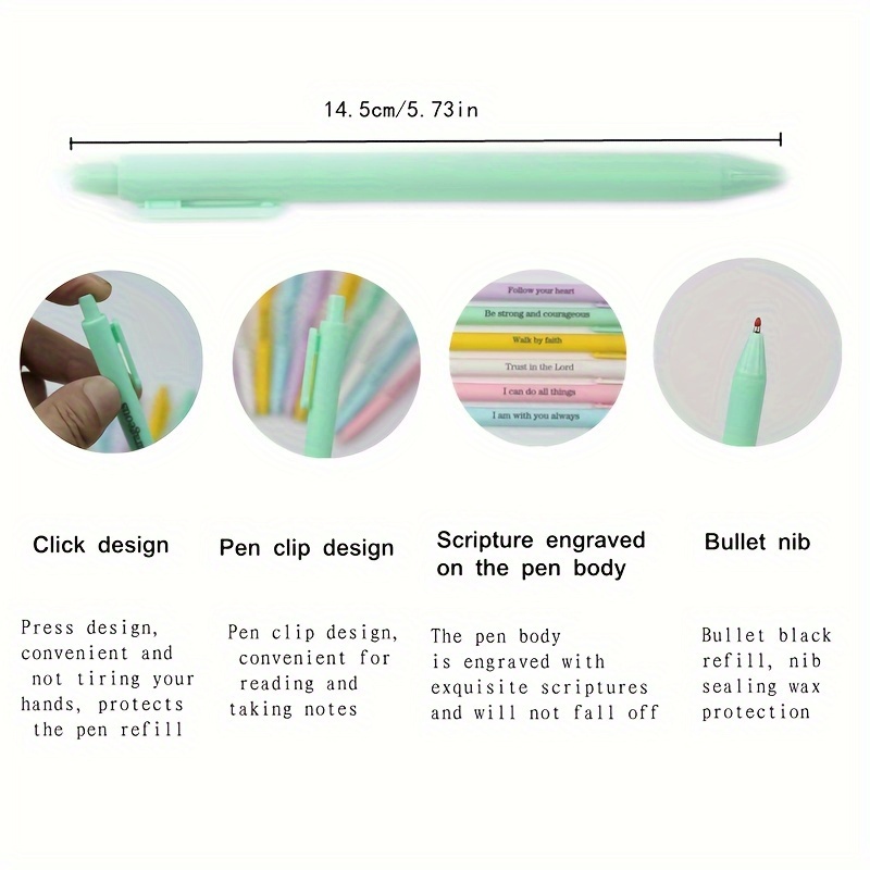 Ballpoint Pens Press Neutral Inspirational Black Ink Smooth Temu