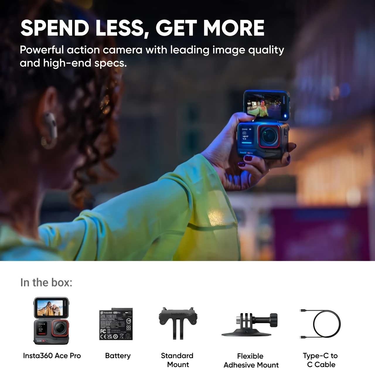 Insta360 Ace Pro - 4K Leica Action Camera, Featuring a Top-Tier 2.54/3.3 cm Sensor, Excellent Low-Light Performance, And Anti-Shake Capabilities