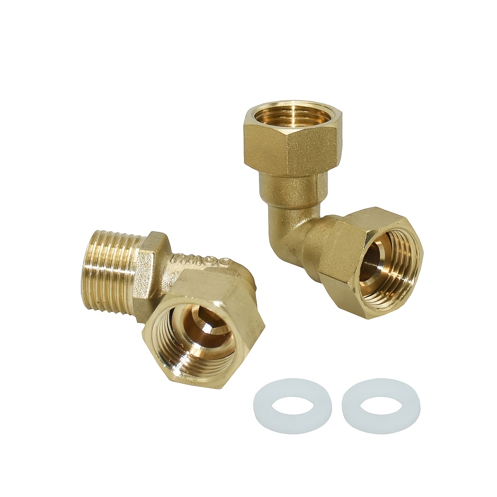 G3/8 To G1/2 Connector WEWE Faucet Hose Adapter - 2 Pack | G3/8 Male To G1/2  Female Brass Connector | Water Supply Line Fitting For Kitchen & Bath Brass  Water Pipe Fittings Leak-Proof Pipe Hose Fittings Copper Male G1/2 G3/4 G1 Thread Conn