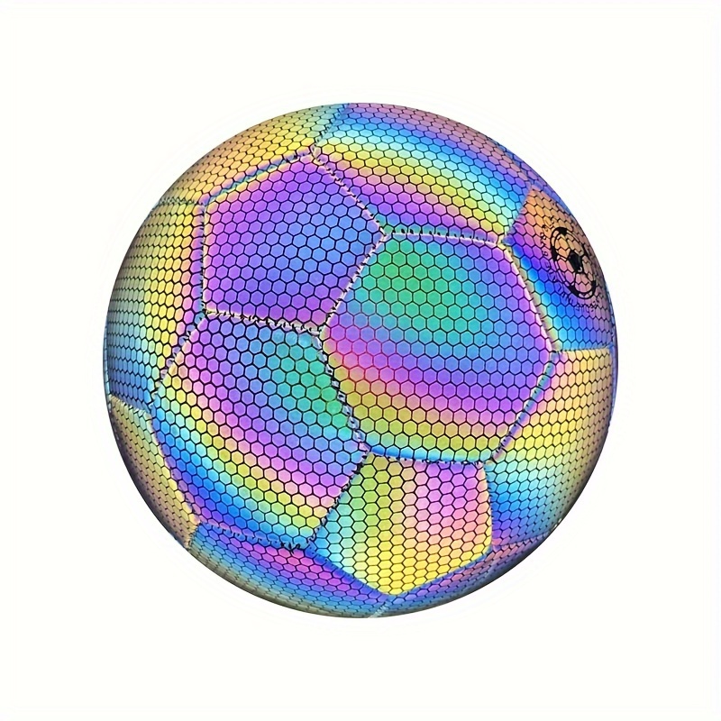 1pc Reflective Soccer Ball Made Of Pu Material, Used For Training, Outdoor Sports, Exercise